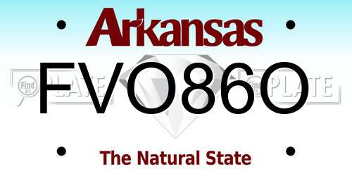 FVO86O Arkansas License Plate