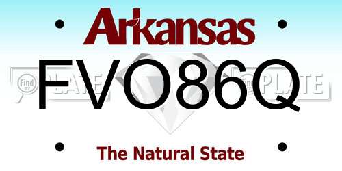 FVO86Q Arkansas License Plate