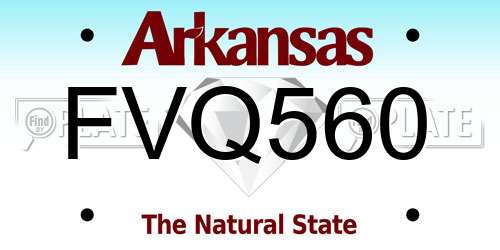 FVQ560 Arkansas License Plate
