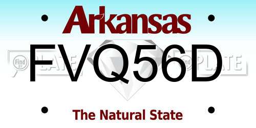 FVQ56D Arkansas License Plate