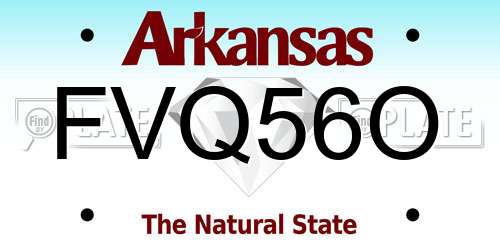 FVQ56O Arkansas License Plate