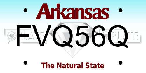 FVQ56Q Arkansas License Plate