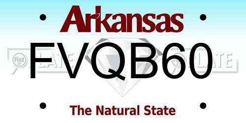 FVQB60 Arkansas License Plate