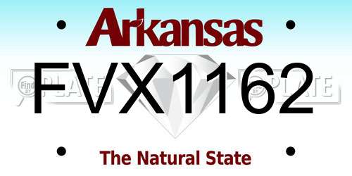 FVX1162 Arkansas License Plate