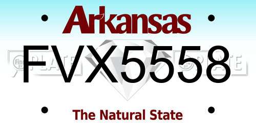 FVX5558 Arkansas License Plate