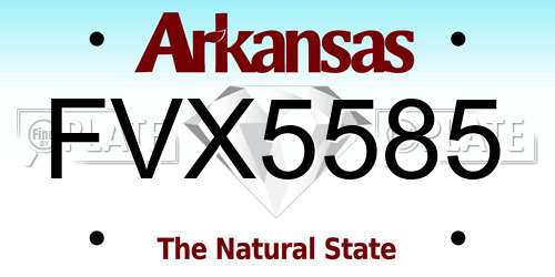 FVX5585 Arkansas License Plate