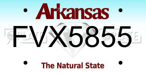 FVX5855 Arkansas License Plate