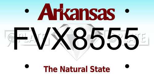 FVX8555 Arkansas License Plate