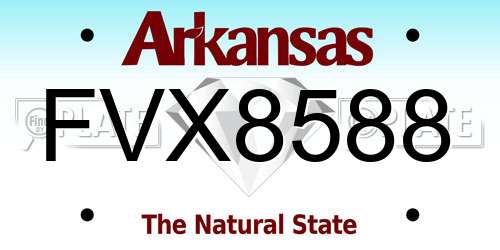 FVX8588 Arkansas License Plate