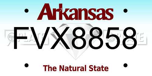 FVX8858 Arkansas License Plate