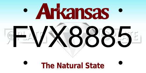 FVX8885 Arkansas License Plate