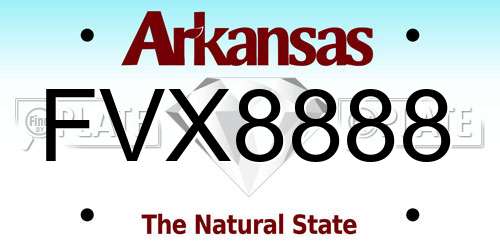 FVX8888 Arkansas License Plate