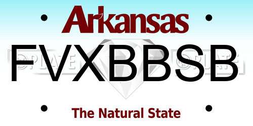 FVXBBSB Arkansas License Plate