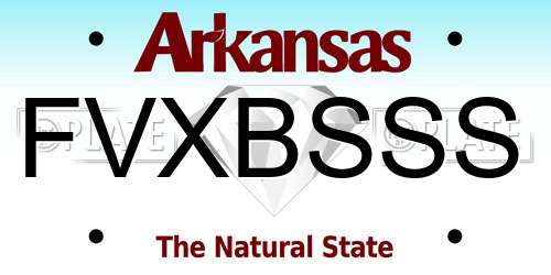 FVXBSSS Arkansas License Plate