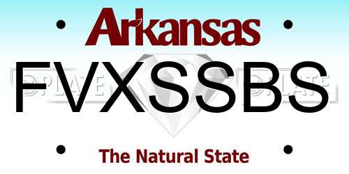 FVXSSBS Arkansas License Plate