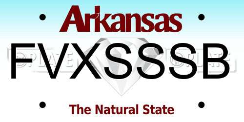 FVXSSSB Arkansas License Plate