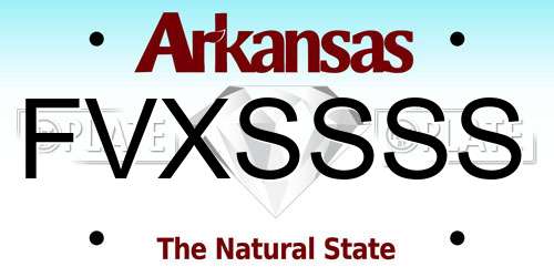 FVXSSSS Arkansas License Plate