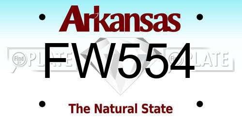 FW554 Arkansas License Plate