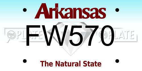 FW570 Arkansas License Plate