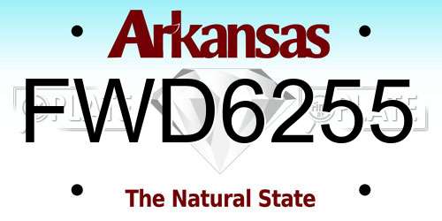 FWD6255 Arkansas License Plate