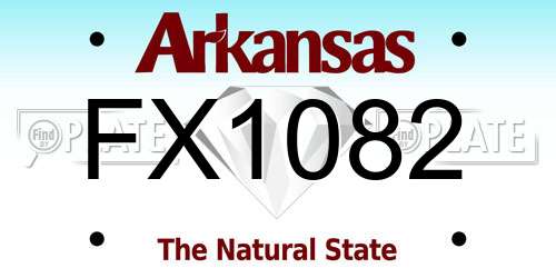 FX1082 Arkansas License Plate