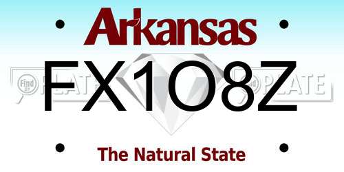 FX1O8Z Arkansas License Plate