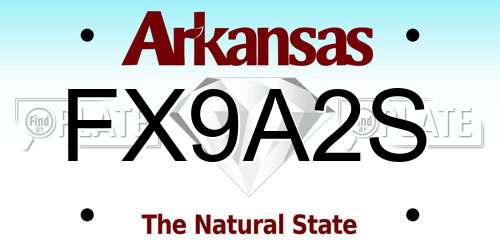 FX9A2S Arkansas License Plate