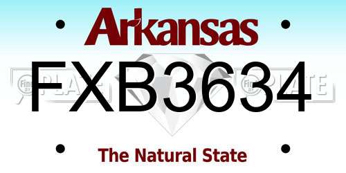 FXB3634 Arkansas License Plate