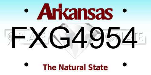 FXG4954 Arkansas License Plate
