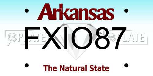 FXIO87 Arkansas License Plate