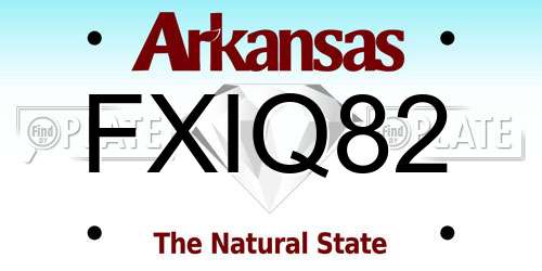 FXIQ82 Arkansas License Plate