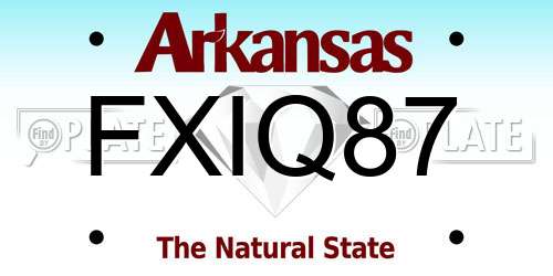 FXIQ87 Arkansas License Plate