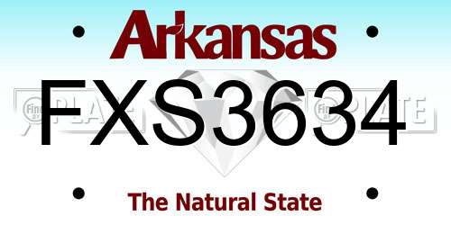 FXS3634 Arkansas License Plate