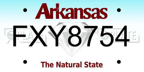 FXY8754 Arkansas License Plate