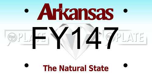 FY147 Arkansas License Plate