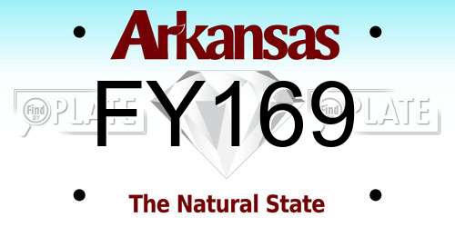 FY169 Arkansas License Plate