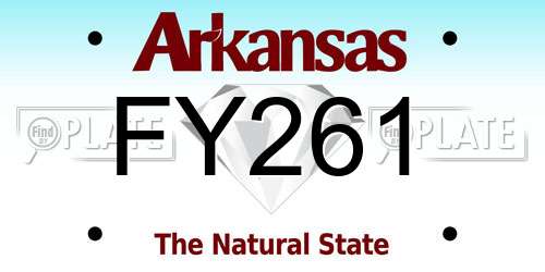 FY261 Arkansas License Plate