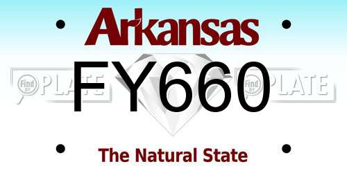 FY660 Arkansas License Plate