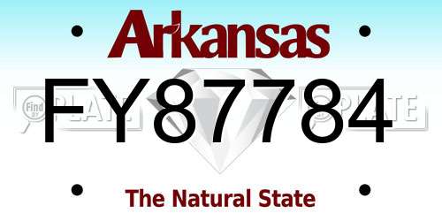 FY87784 Arkansas License Plate
