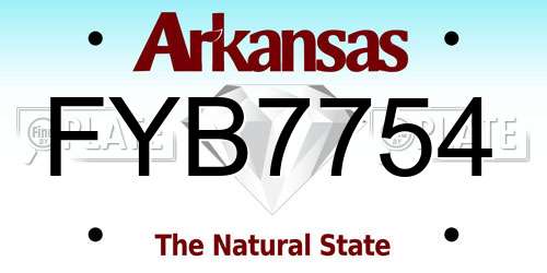 FYB7754 Arkansas License Plate