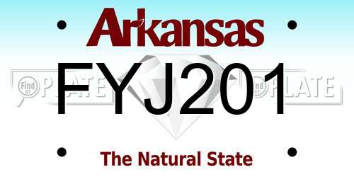 FYJ201 Arkansas License Plate