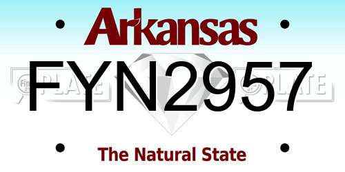 FYN2957 Arkansas License Plate