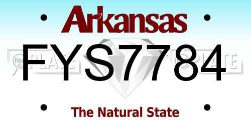 FYS7784 Arkansas License Plate