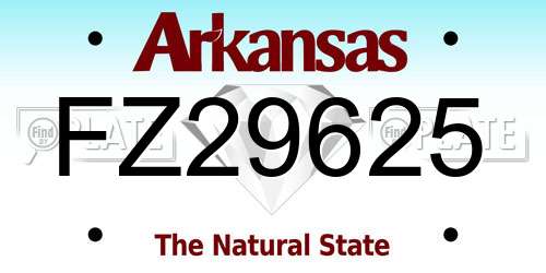 FZ29625 Arkansas License Plate