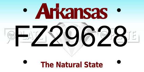 FZ29628 Arkansas License Plate