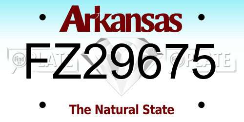FZ29675 Arkansas License Plate