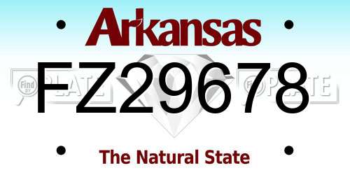 FZ29678 Arkansas License Plate