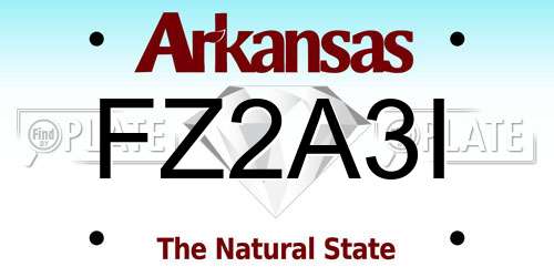 FZ2A3I Arkansas License Plate
