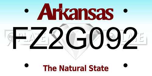 FZ2G092 Arkansas License Plate