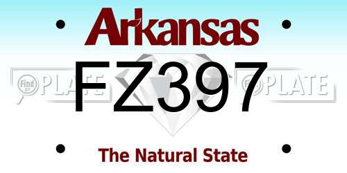 FZ397 Arkansas License Plate